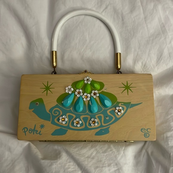 Enid Collins Handbags - Vintage Enid Collins Poki Turtle Box bag purse